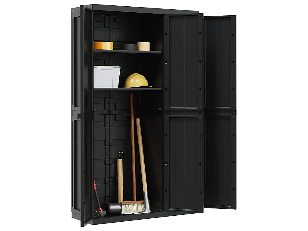 Gartenschrank Schwarz 97x37x165 cm PP