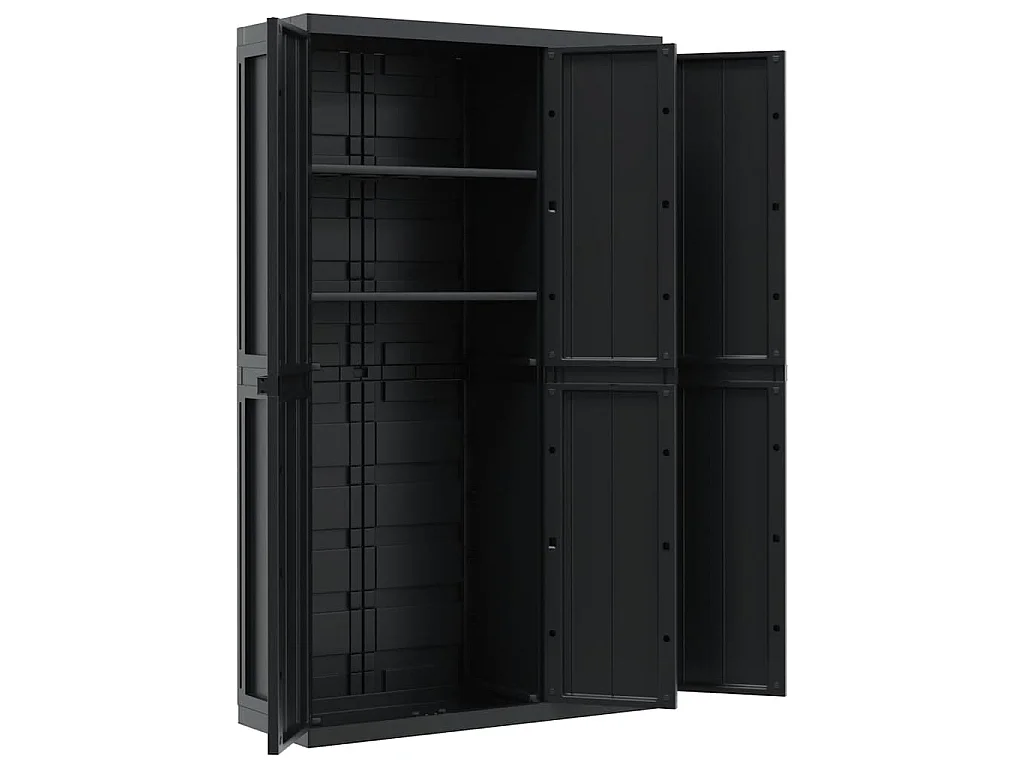 Gartenschrank Schwarz 97x37x165 cm PP