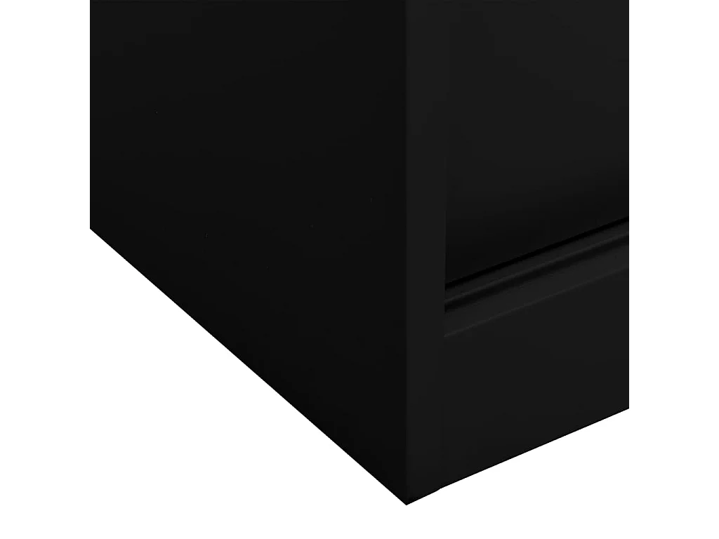 Armoire de bureau avec porte coulissante Noir 90x40x90 cm Acier