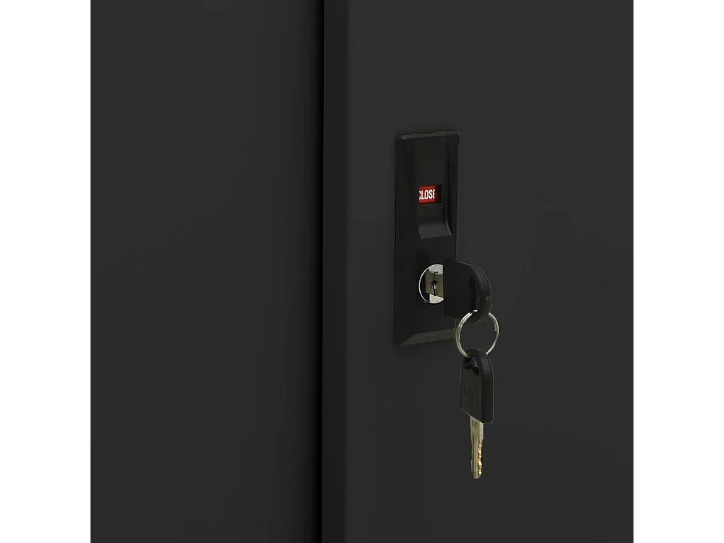 Armoire de bureau avec porte coulissante Noir 90x40x90 cm Acier