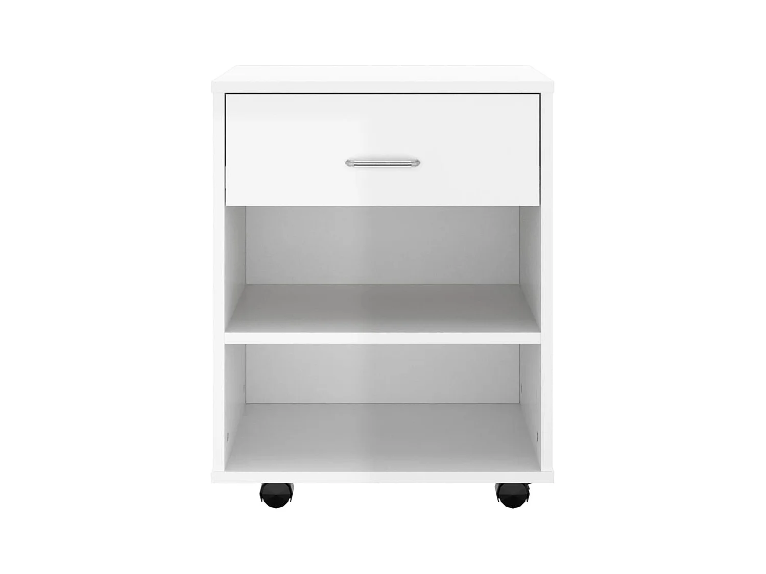 Armoire à roulettes Blanc brillant 46x36x59cm Bois d’ingénierie