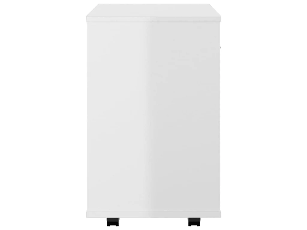 Armoire à roulettes Blanc brillant 46x36x59cm Bois d’ingénierie