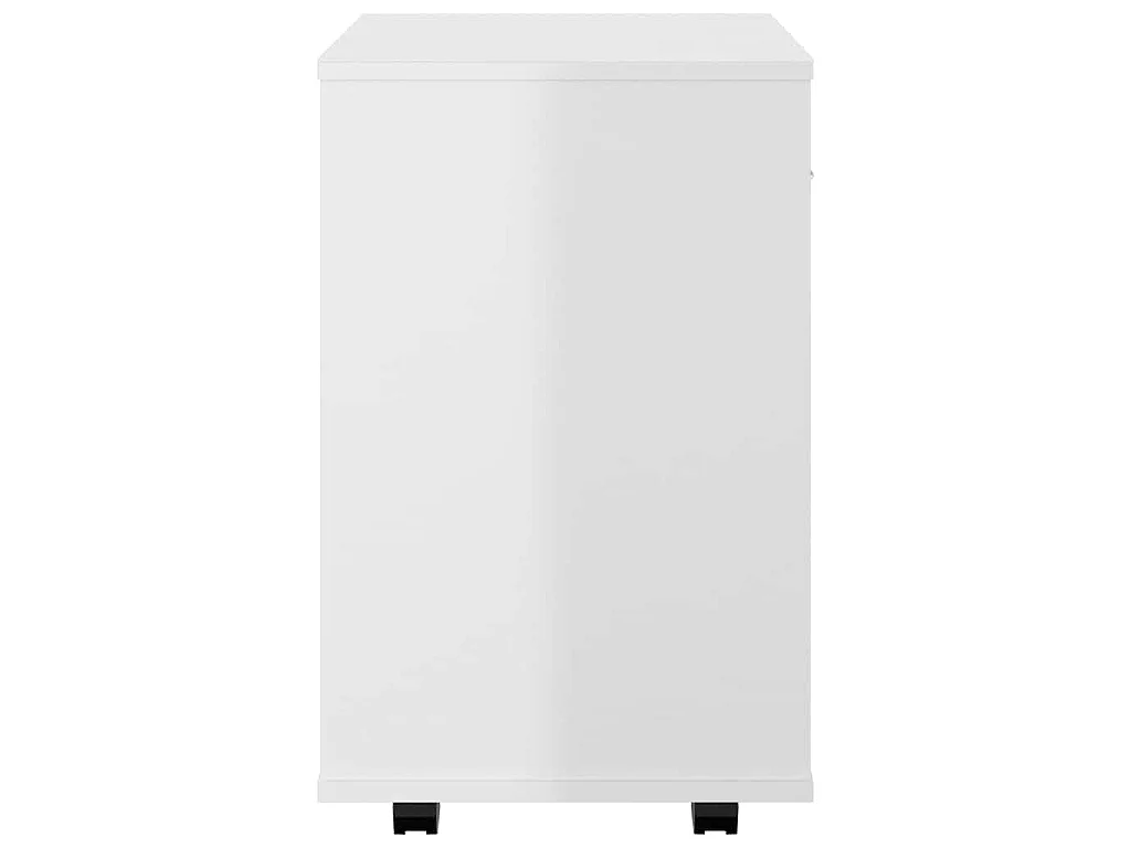 Armoire à roulettes Blanc brillant 46x36x59cm Bois d’ingénierie