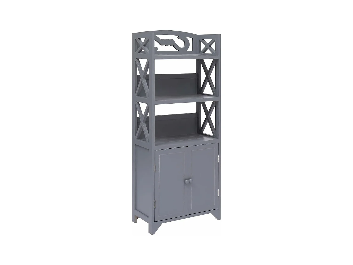 Armoire de salle de bain Gris 46x24x116 cm Bois de Paulownia