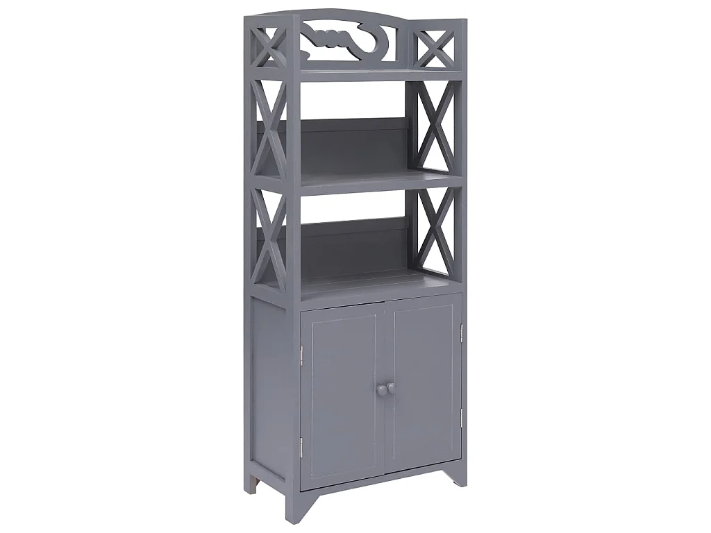 Armoire de salle de bain Gris 46x24x116 cm Bois de Paulownia