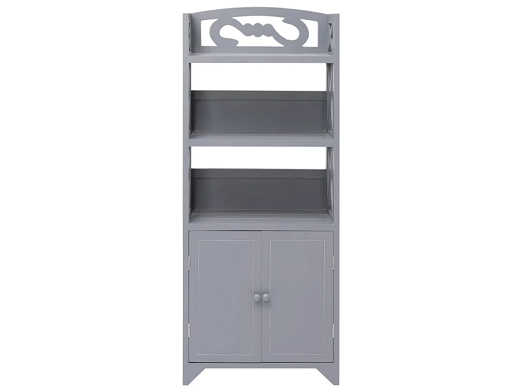 Armoire de salle de bain Gris 46x24x116 cm Bois de Paulownia