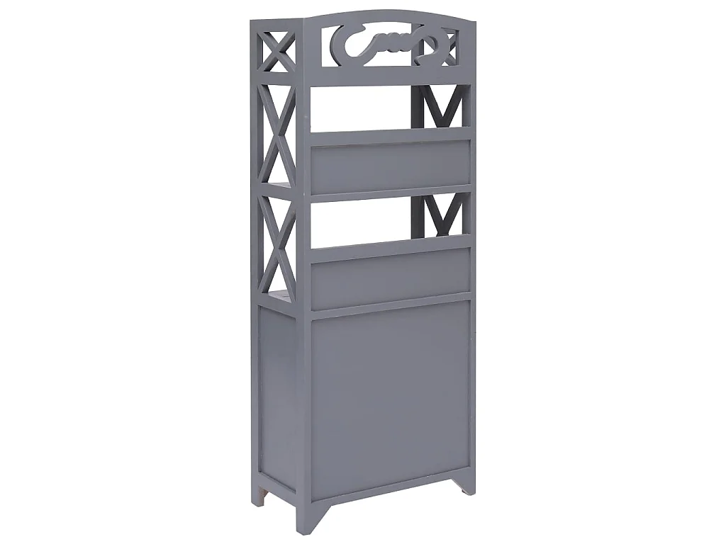 Armoire de salle de bain Gris 46x24x116 cm Bois de Paulownia