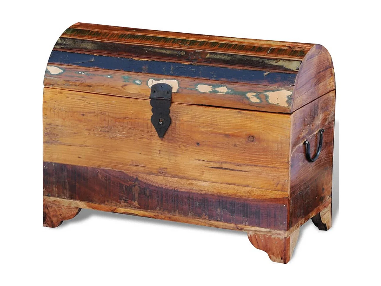 Cofre de almacenamiento de madera maciza reciclada