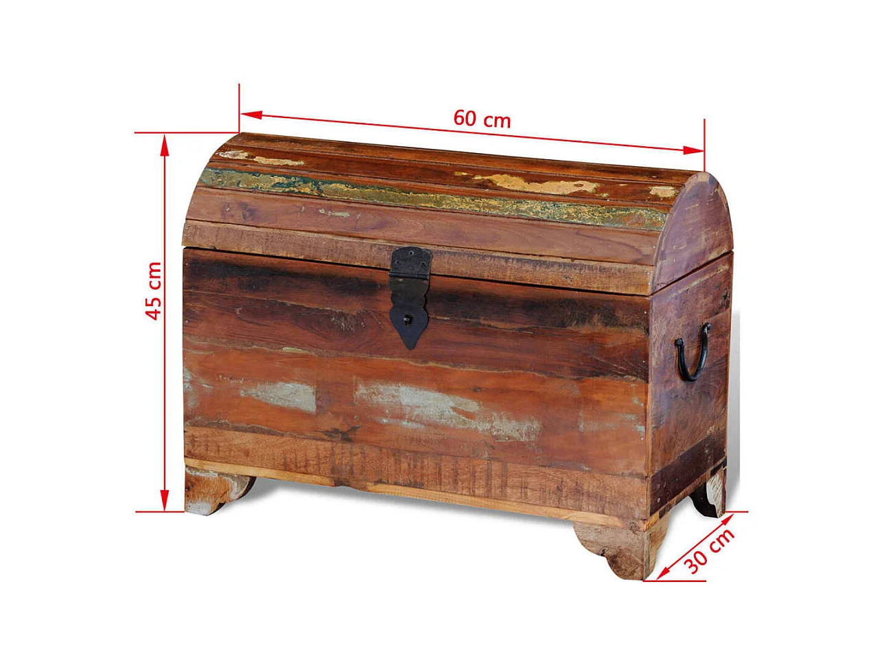 Cofre de almacenamiento de madera maciza reciclada