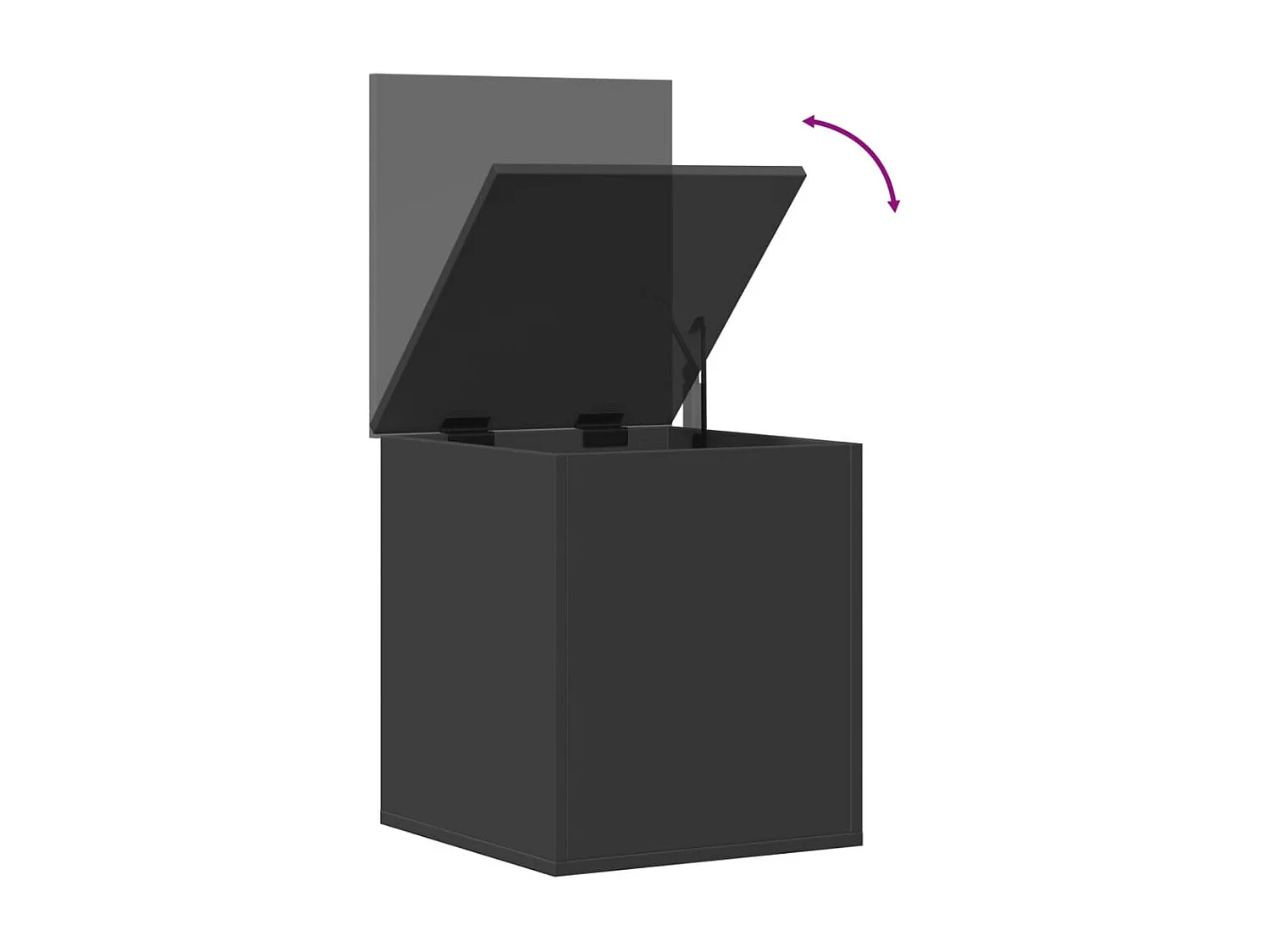 Caja de almacenaje madera de ingeniería negro 40x42x46 cm