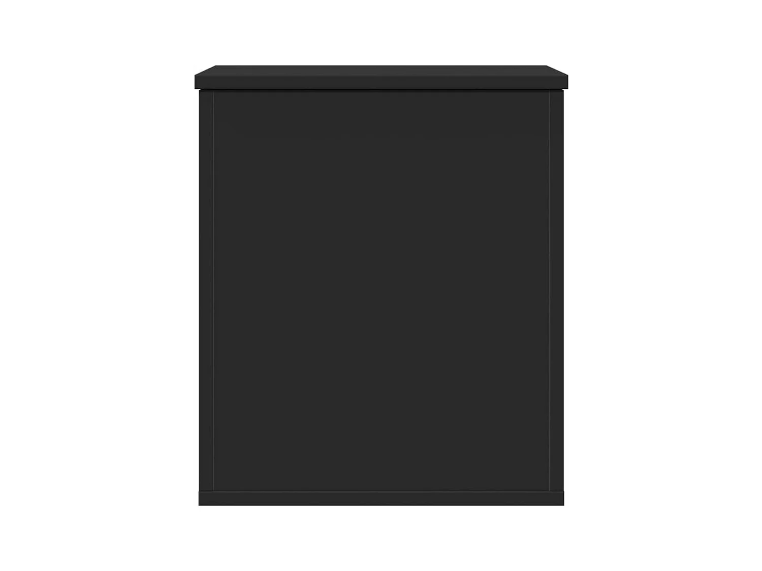 Boîte de rangement noir 40x42x46 cm bois d'ingénierie