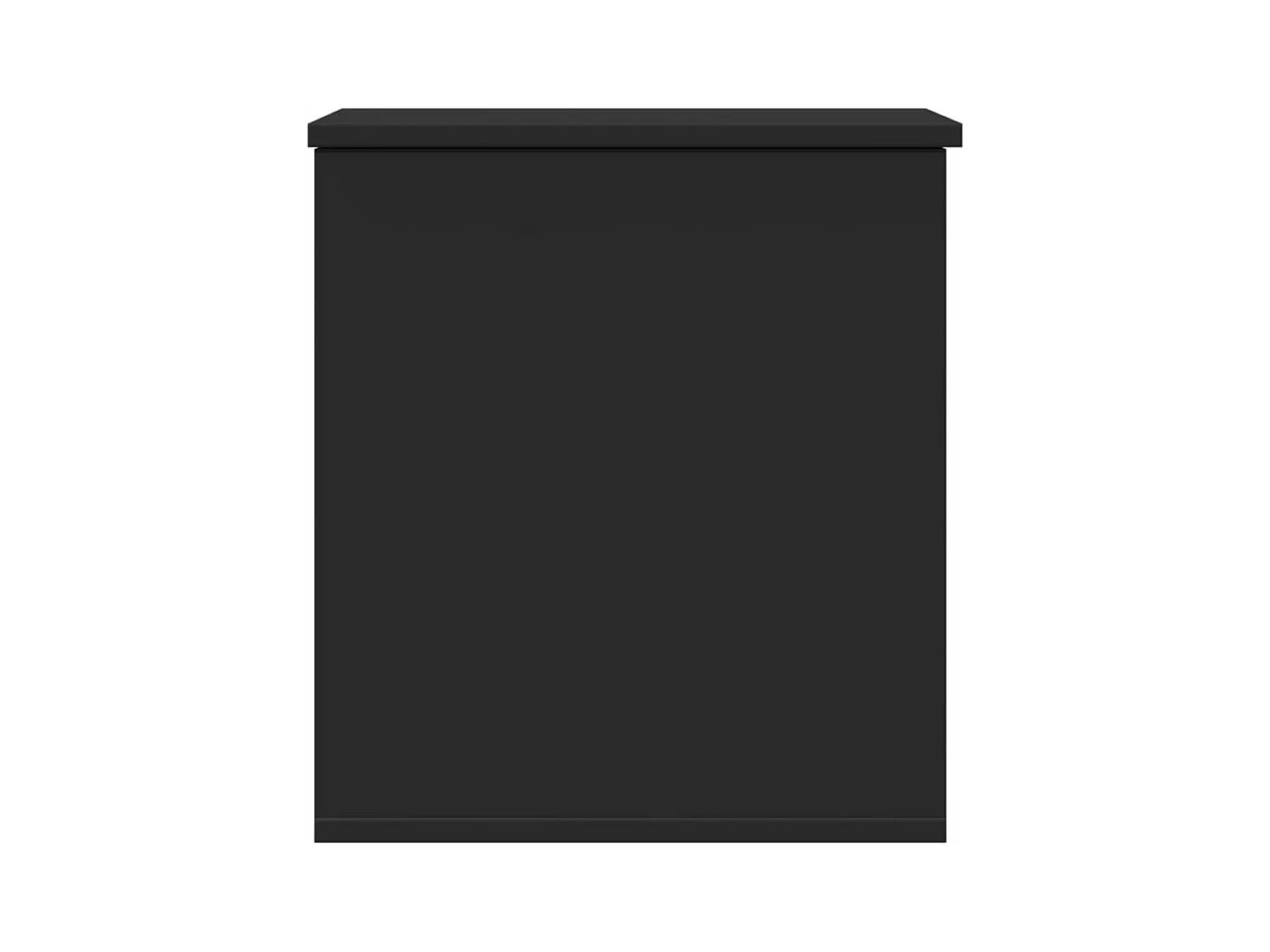 Boîte de rangement noir 40x42x46 cm bois d'ingénierie