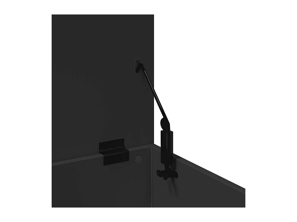 Boîte de rangement noir 40x42x46 cm bois d'ingénierie