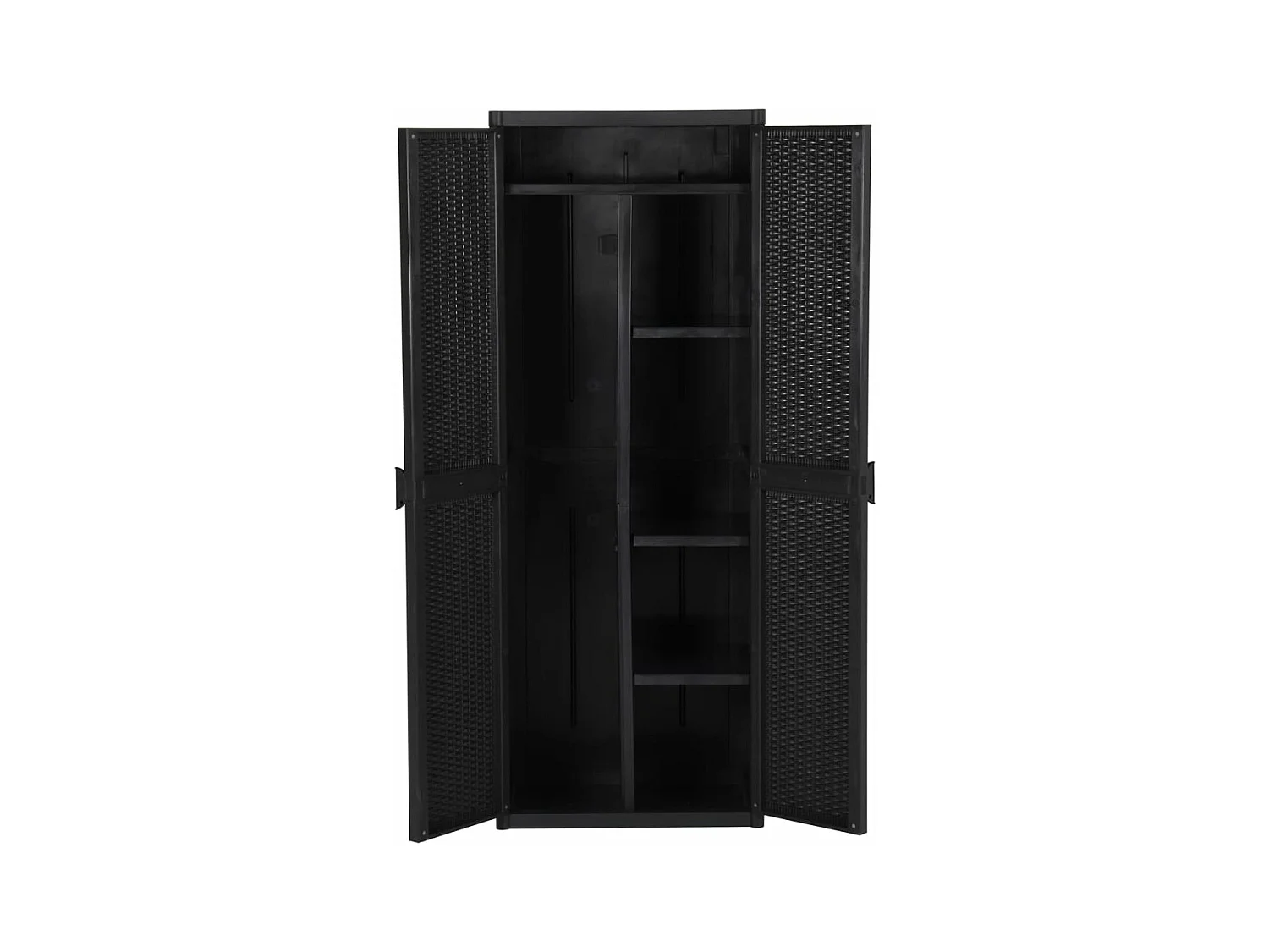 Armoire de rangement de jardin Noir 65x45x172 cm PP Rotin