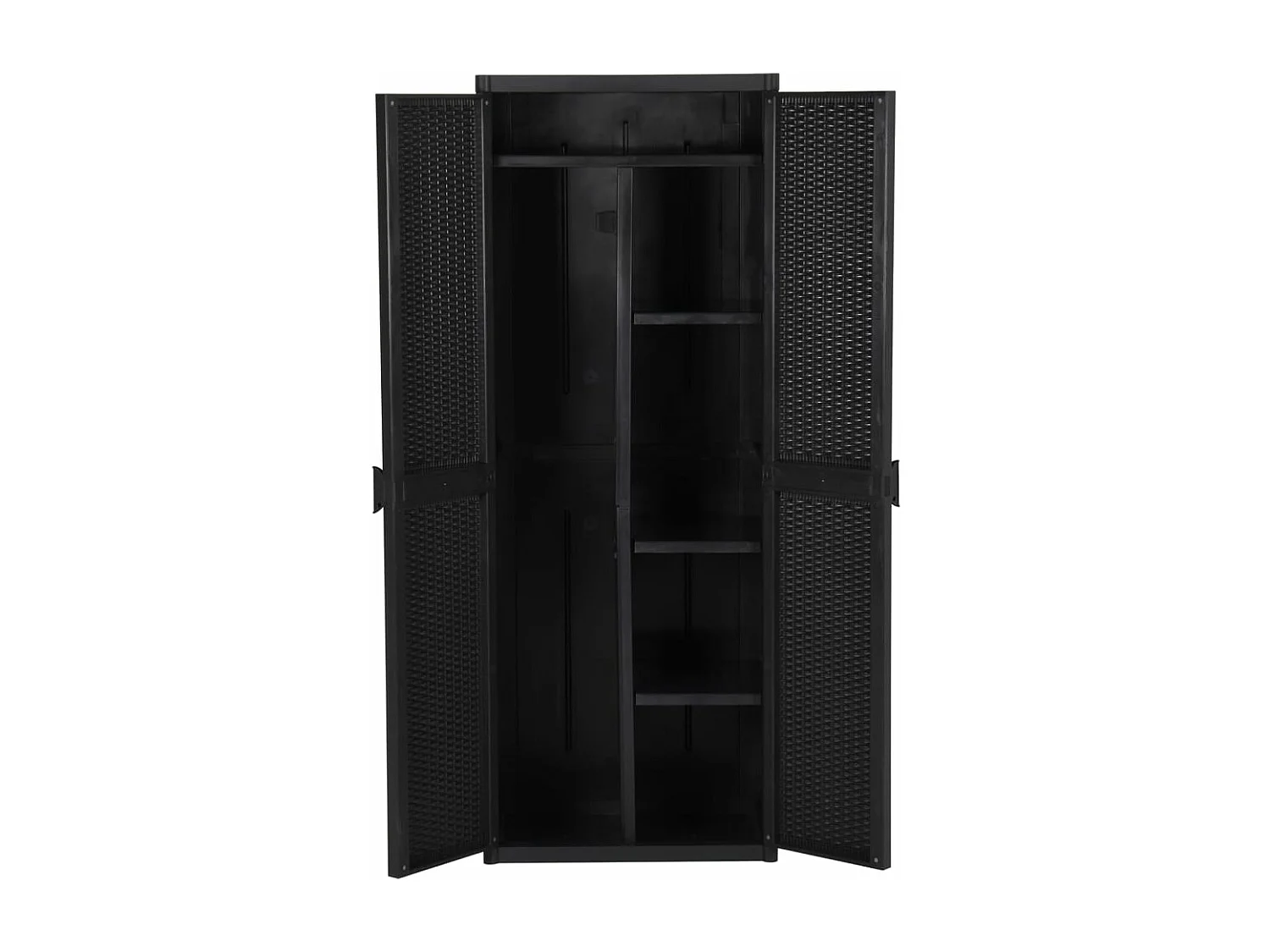 Armoire de rangement de jardin Noir 65x45x172 cm PP Rotin
