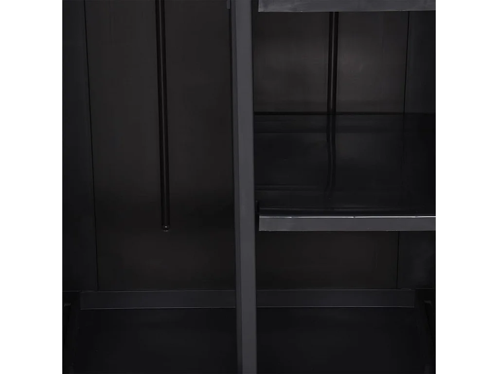 Armadio da Giardino Nero 65x45x172 cm in Rattan PP