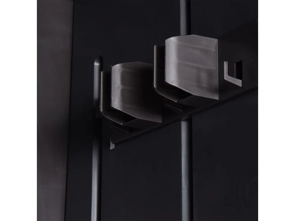 Armadio da Giardino Nero 65x45x172 cm in Rattan PP