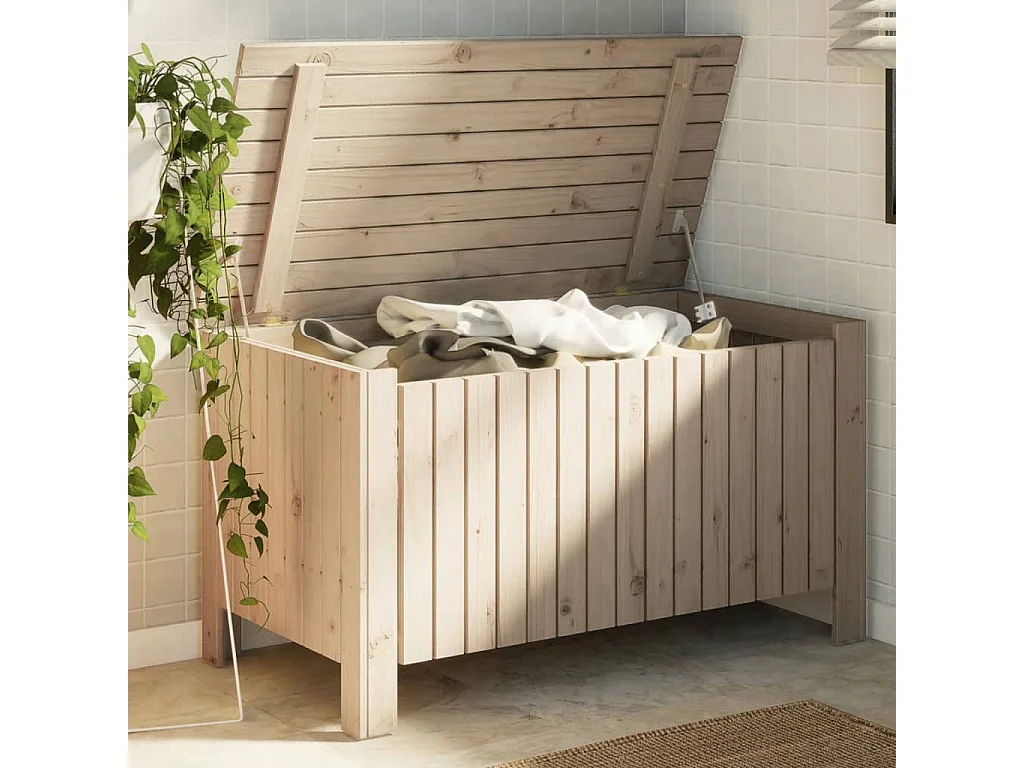 Boîte de rangement avec couvercle RANA bois massif de pin