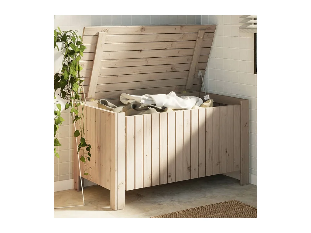 Boîte de rangement avec couvercle RANA bois massif de pin
