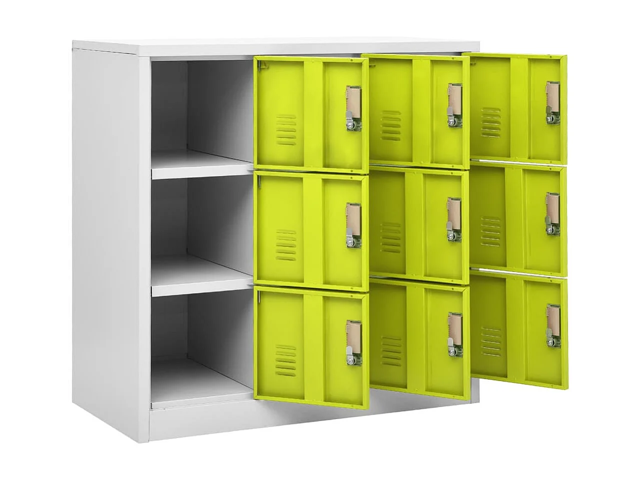 Armoire à casiers Gris clair et vert 90x45x92,5 cm Acier