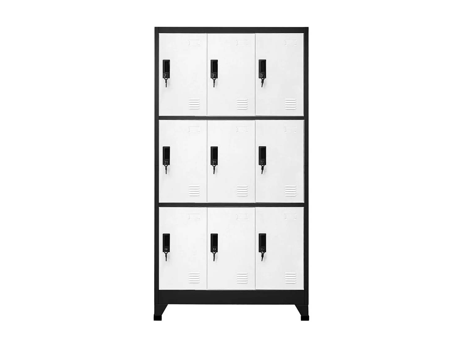 Schließfachschrank Anthrazit und Weiß 90x45x180 cm Stahl