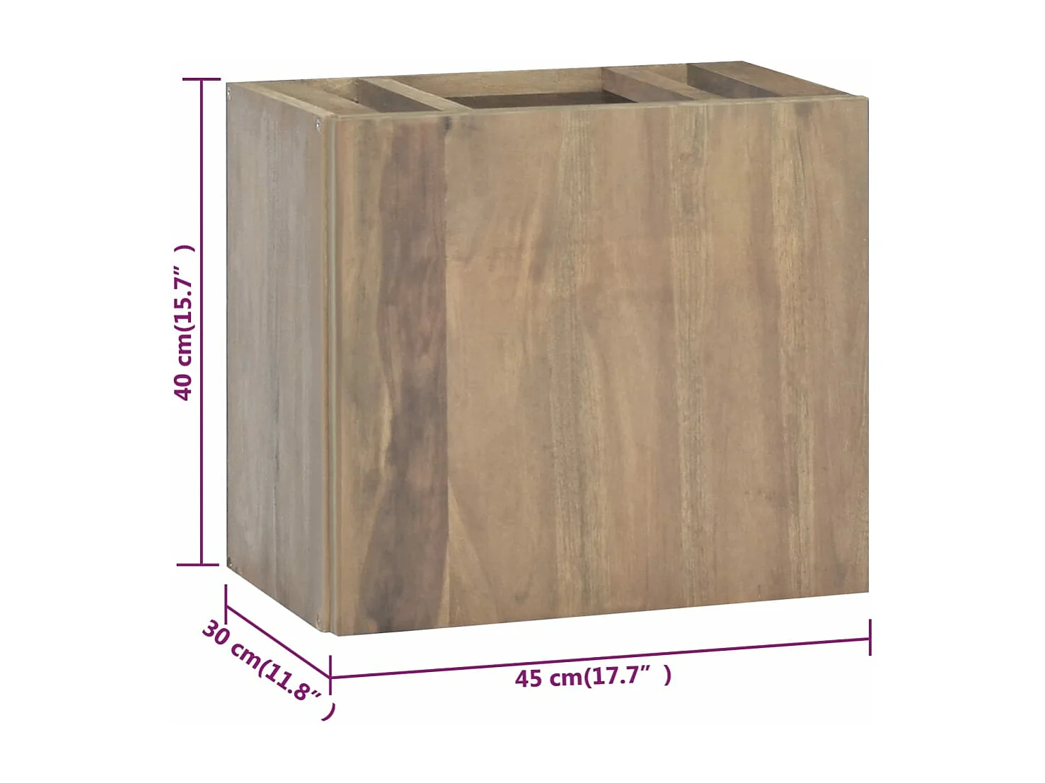 Armoire murale de salle de bain 45x30x40 cm Bois de teck solide