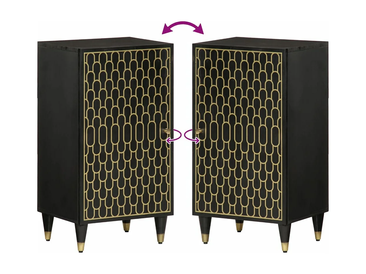 Armoire latérale 40x33x75 cm bois massif de manguier