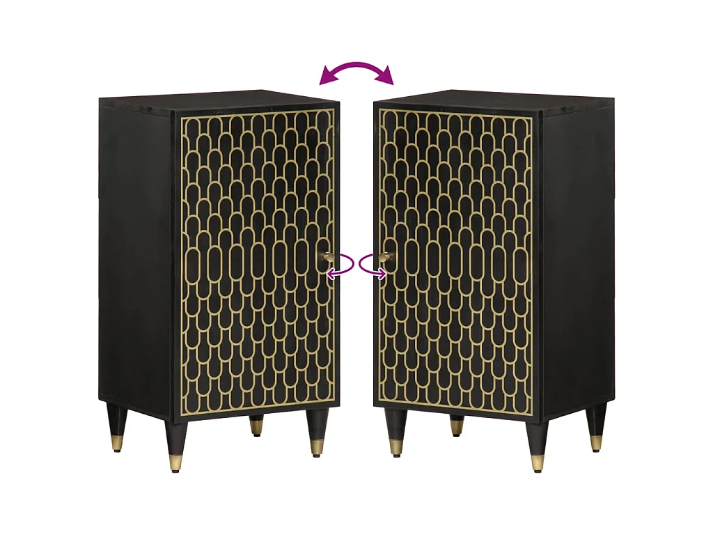 Armoire latérale 40x33x75 cm bois massif de manguier