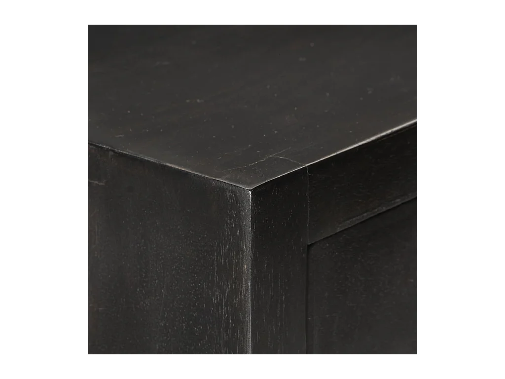 Schubladenschrank Schwarz Golden 45x30x105cm Mangoholz