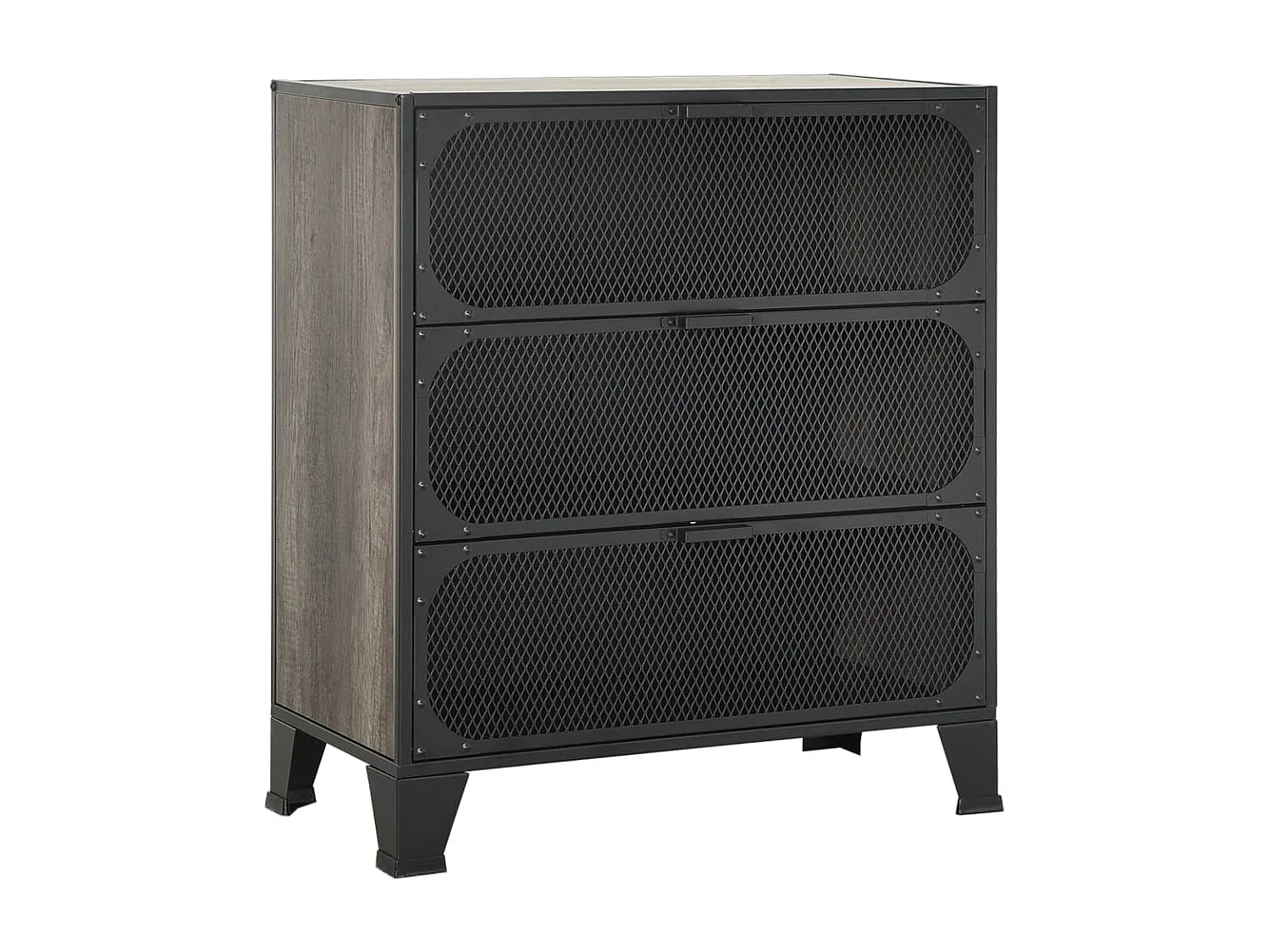 Armoire de rangement Gris 72x36x82 cm Métal et MDF