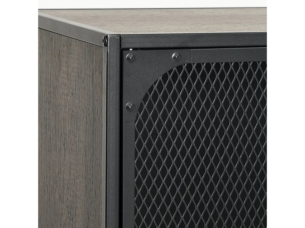 Armadietto Grigio 72x36x82 cm in Metallo e MDF