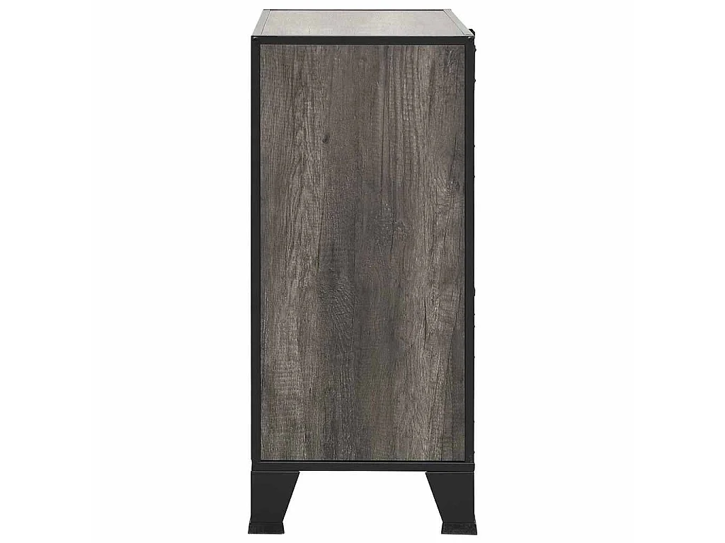Opbergkast 72x36x82 cm metaal en MDF grijs