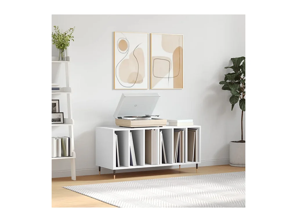 Plattenschrank Weiß 100x38x48 cm Holzwerkstoff