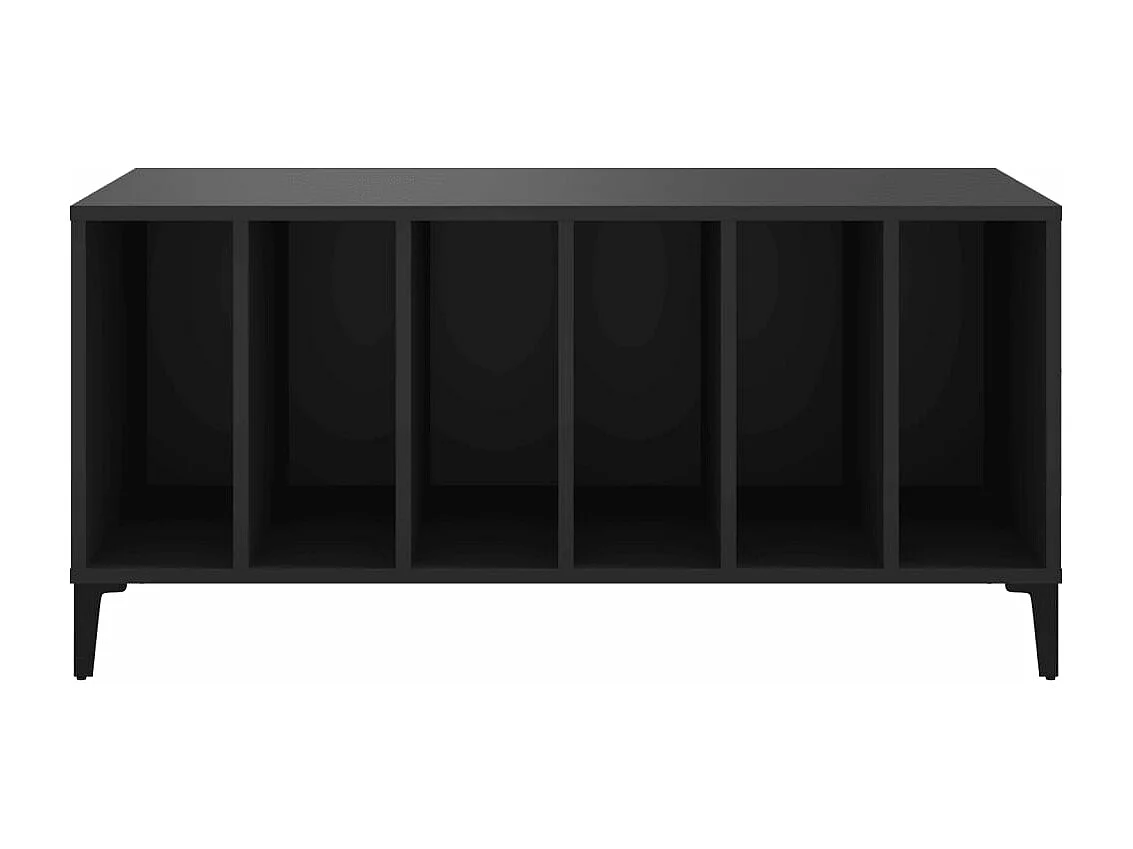 Platenkast 100x38x48 cm bewerkt hout zwart