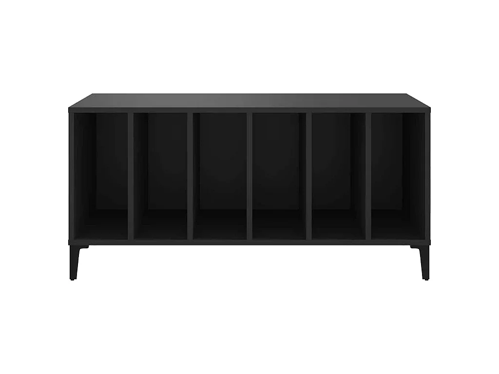 Mobile Porta Dischi Nero 100x38x48 cm in Legno Multistrato