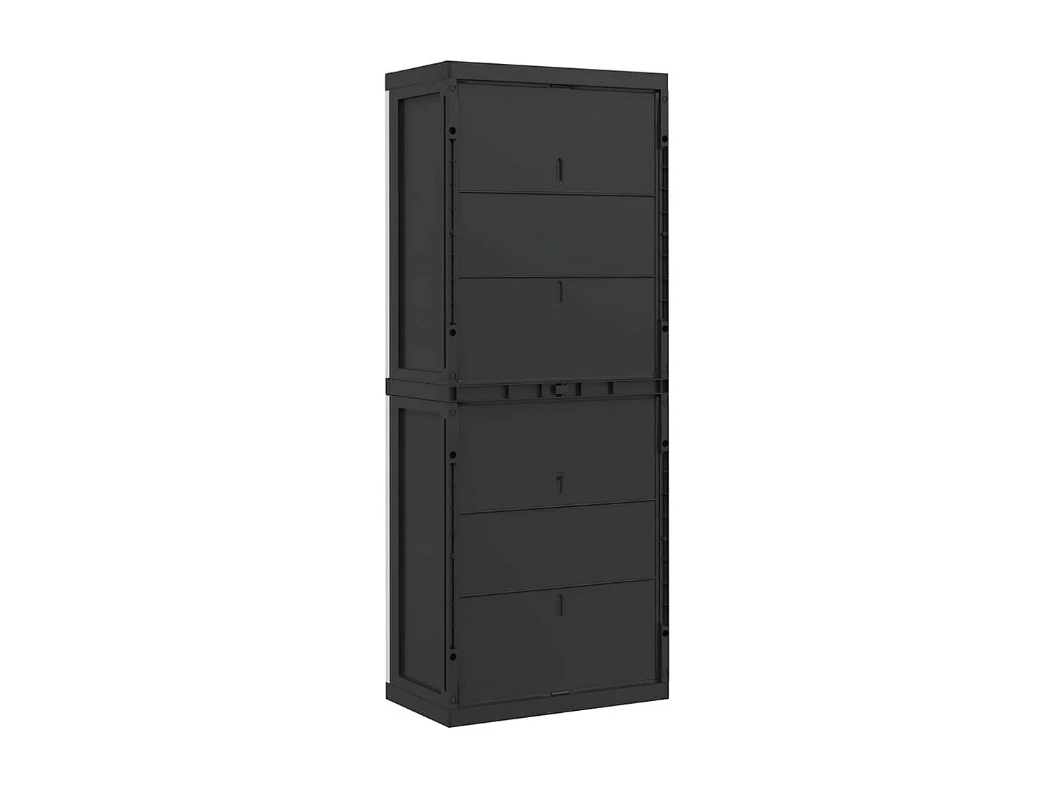 Móvel de arrumação para exterior 65x37x165 PP cinzento e preto