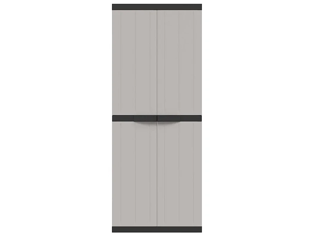 Armoire de rangement d'extérieur gris et noir 65x37x165 cm PP