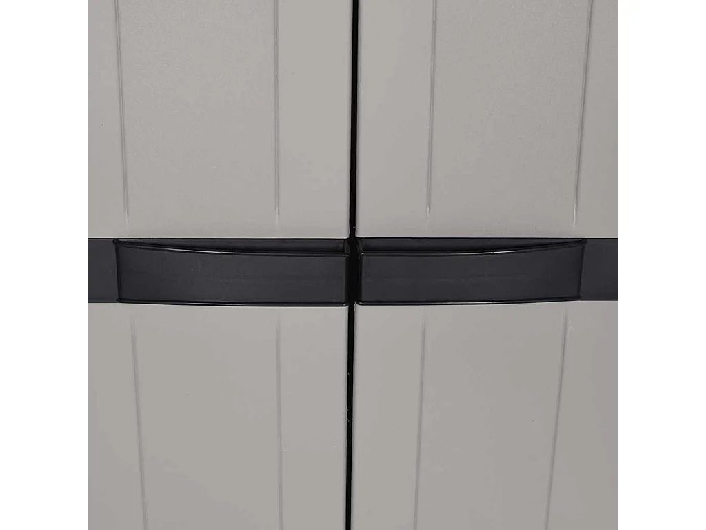 Armoire de rangement d'extérieur gris et noir 65x37x165 cm PP