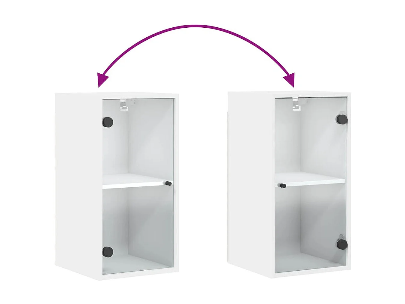 Wandschrank mit Glastüren Weiß 35x37x68,5 cm