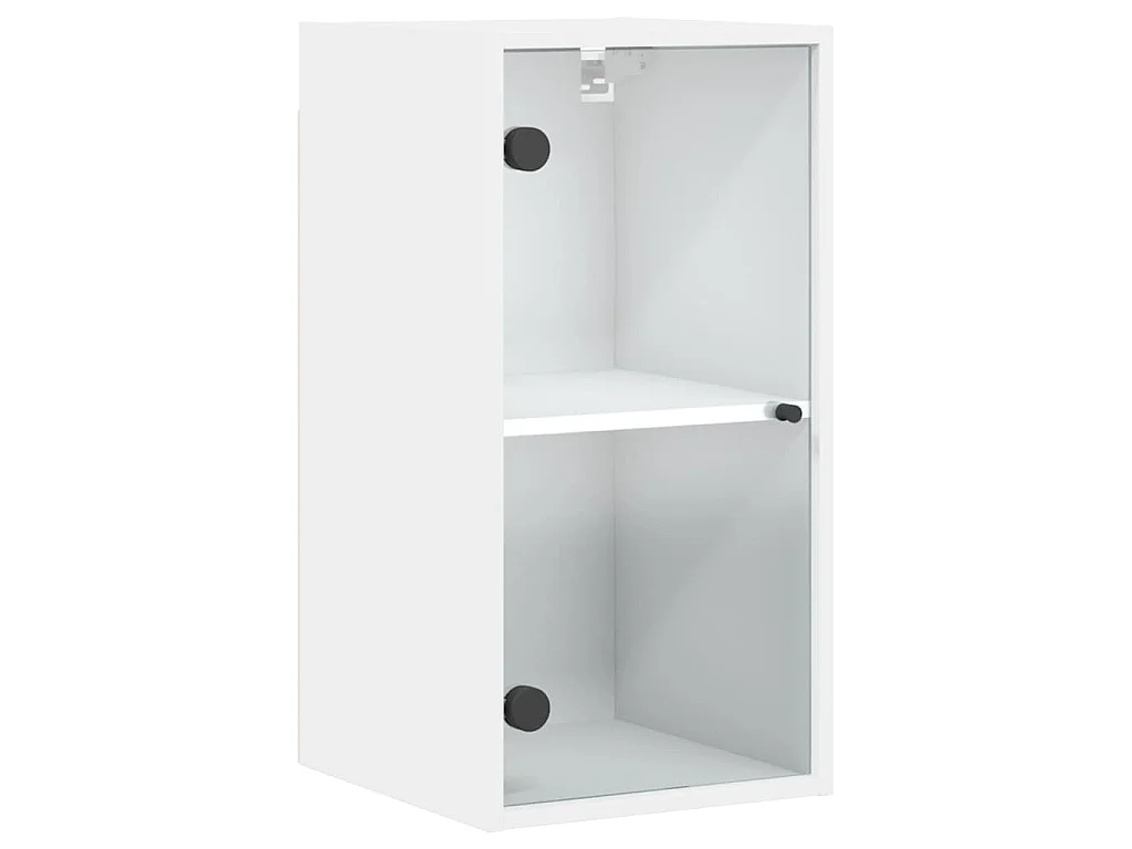 Mobile a Muro con Ante in Vetro Bianco 35x37x68,5 cm