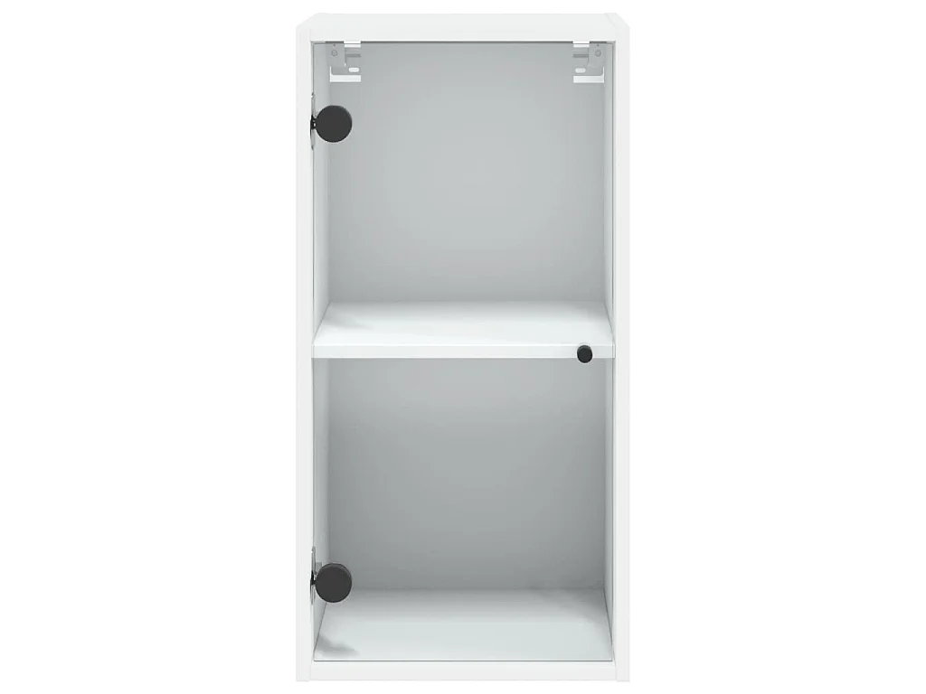 Mobile a Muro con Ante in Vetro Bianco 35x37x68,5 cm