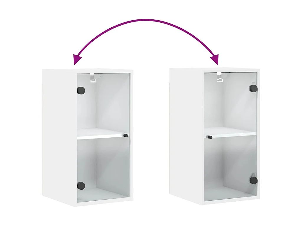 Mobile a Muro con Ante in Vetro Bianco 35x37x68,5 cm