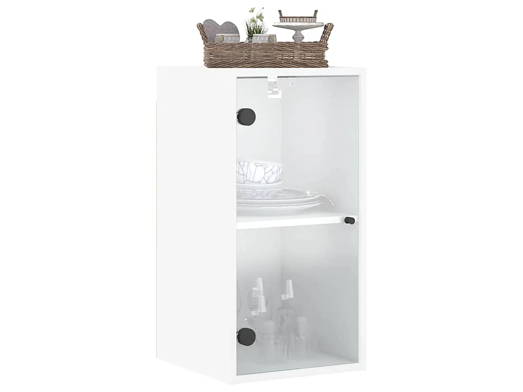 Armoire murale avec portes en verre blanc 35x37x68,5 cm