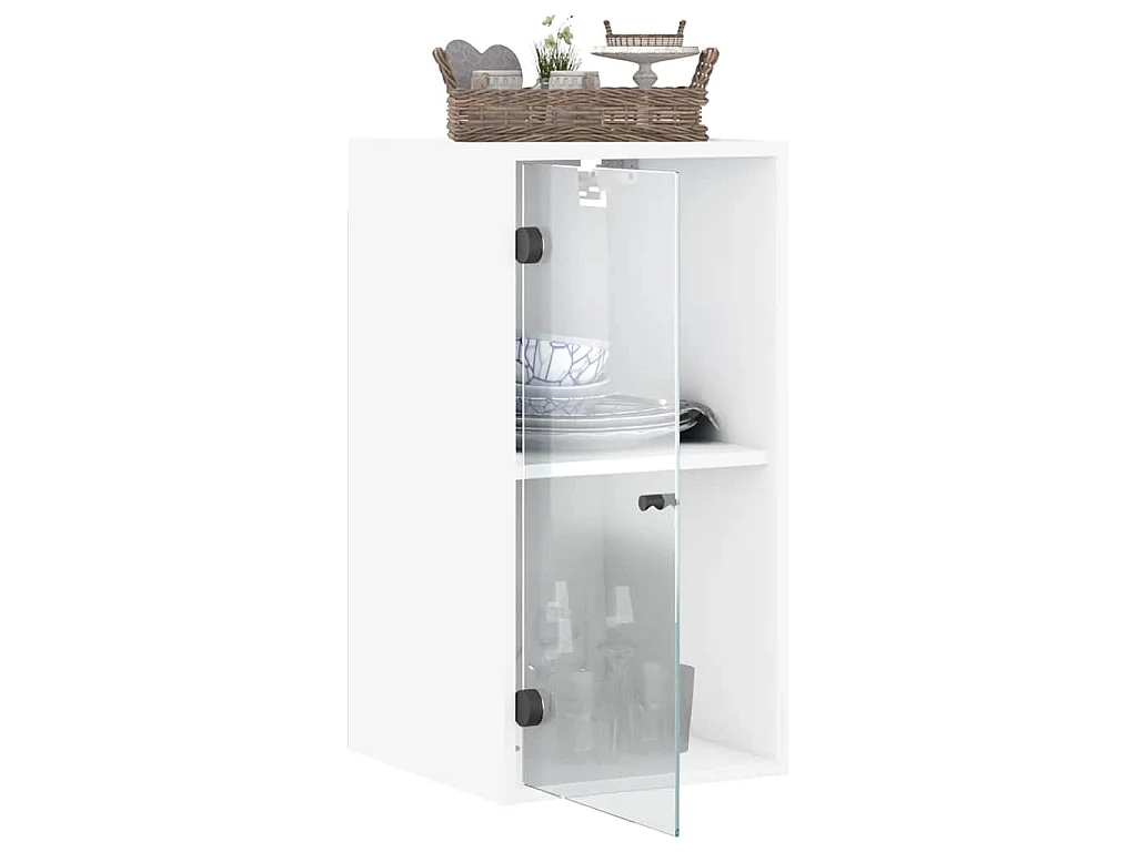 Armoire murale avec portes en verre blanc 35x37x68,5 cm