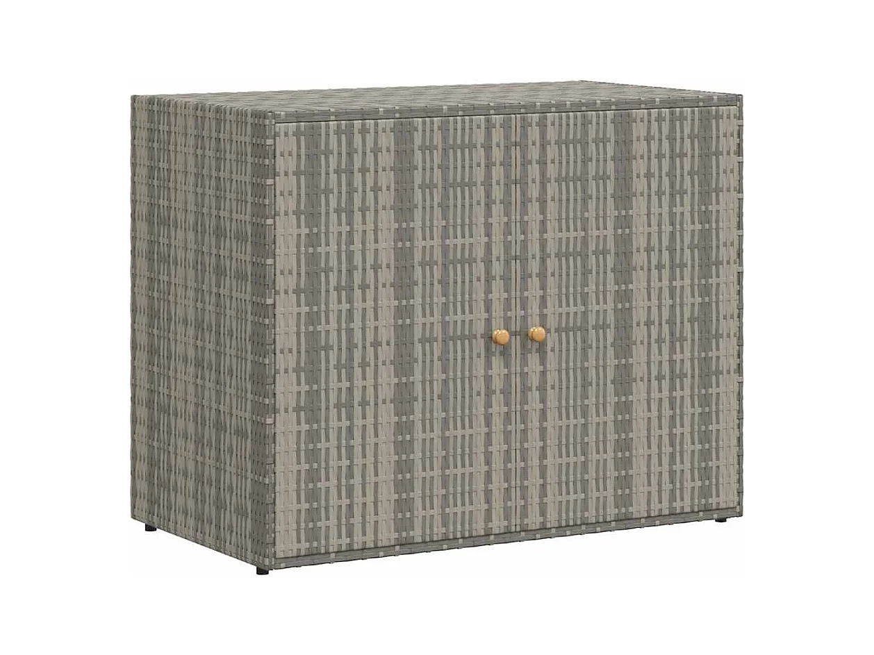 Gartenschrank Grau 100x55,5x80 cm Poly Rattan