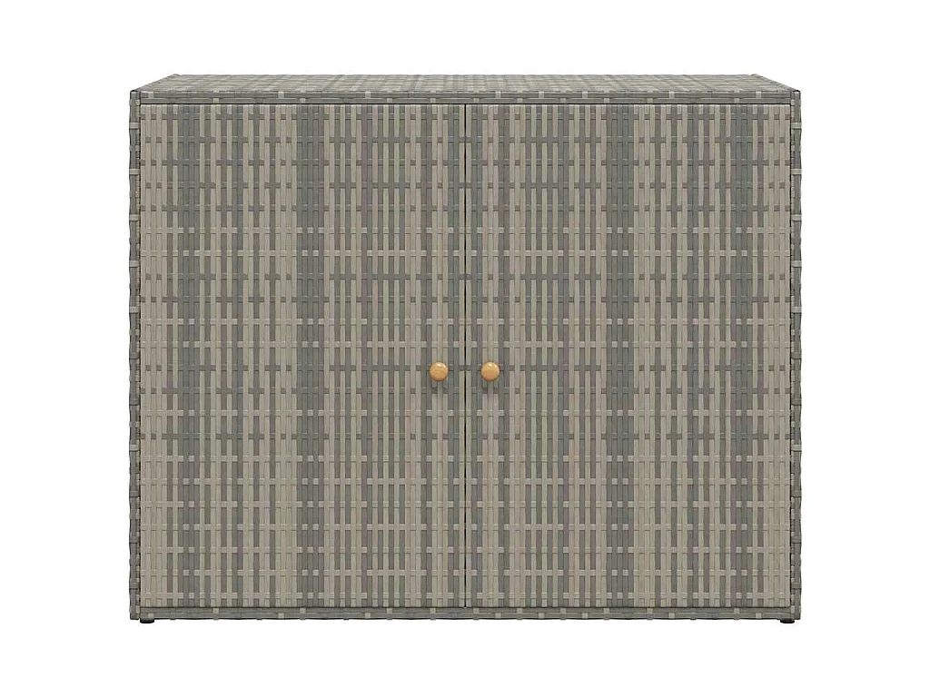 Armoire de rangement jardin Gris 100x55,5x80 cm Résine tressée