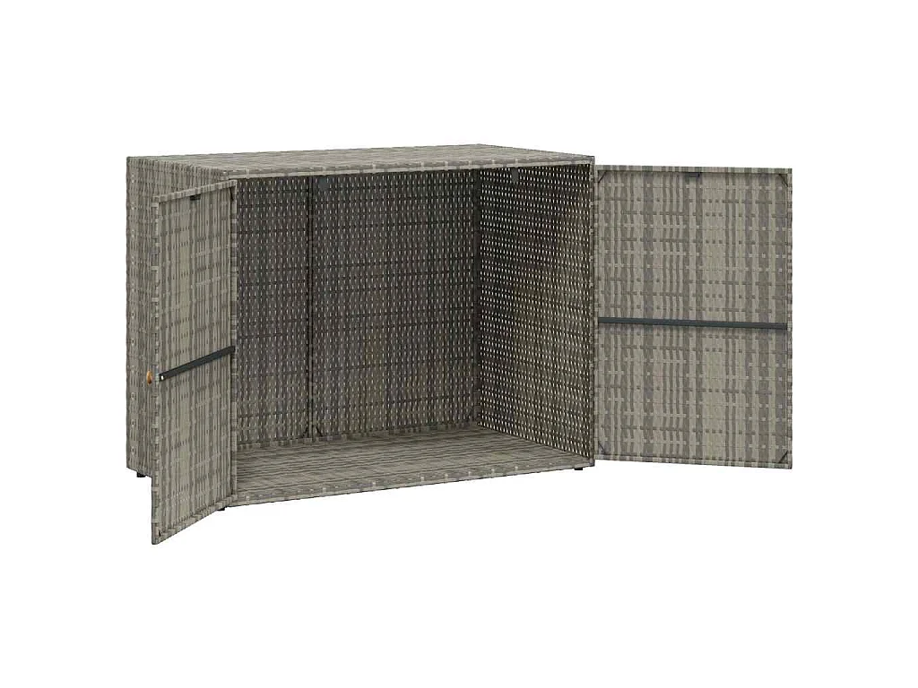 Armoire de rangement jardin Gris 100x55,5x80 cm Résine tressée