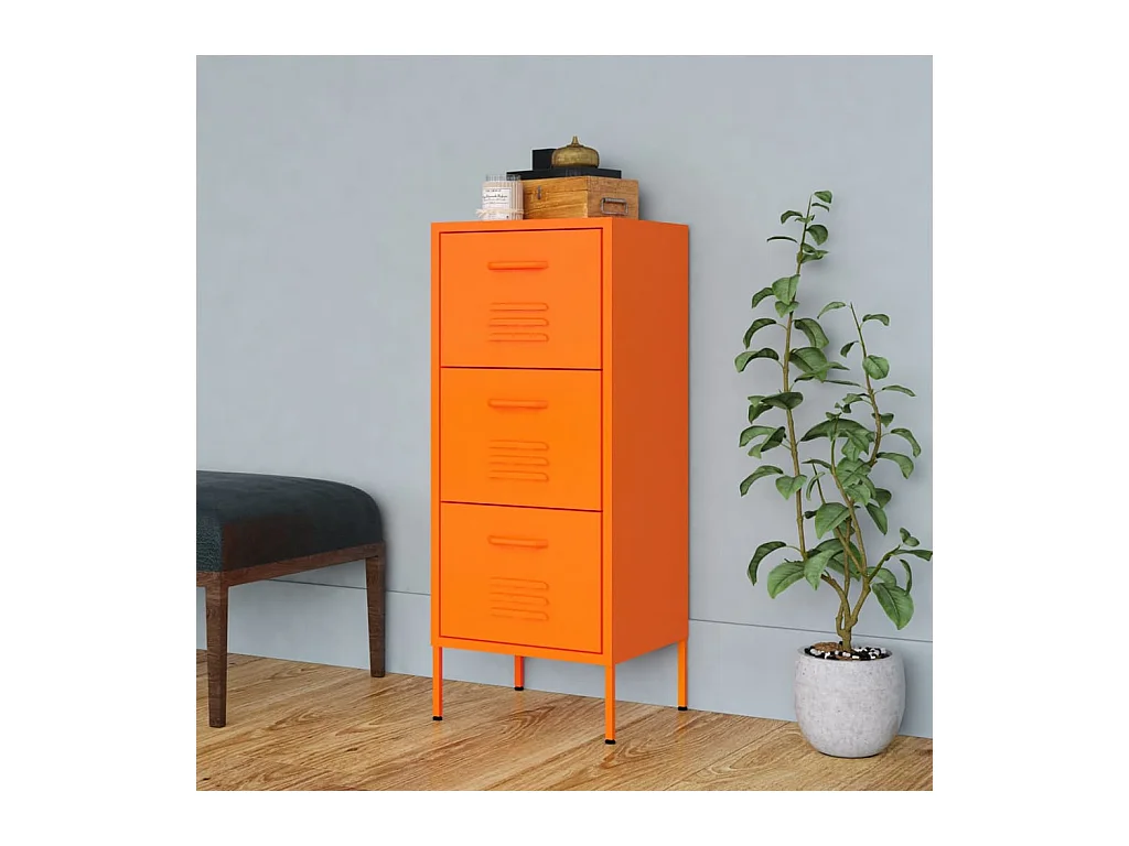 Armoire de rangement Orange 42,5x35x101,5 cm Acier