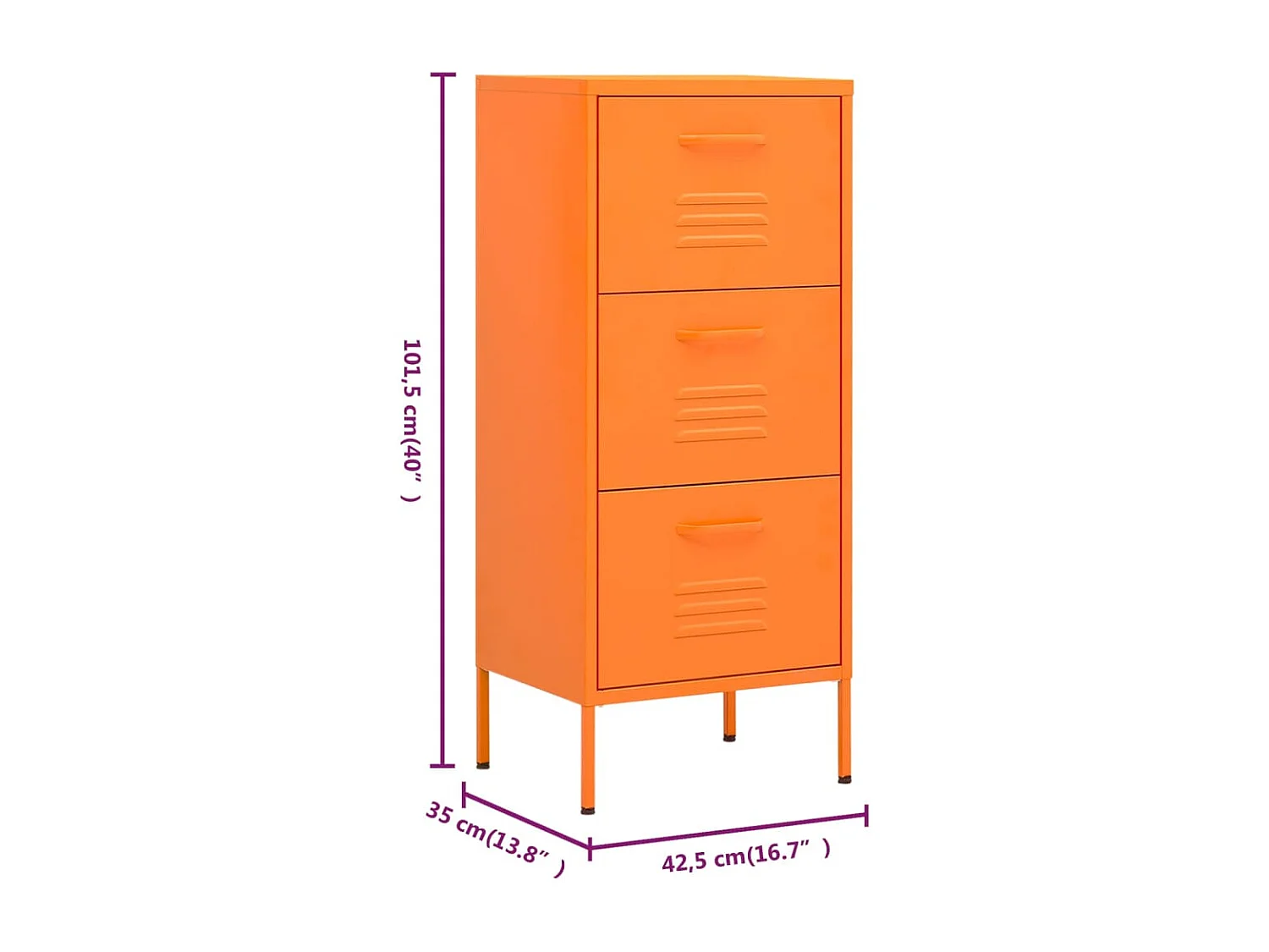 Armoire de rangement Orange 42,5x35x101,5 cm Acier