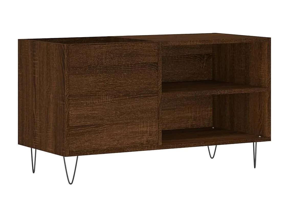 Mueble de discos madera de ingeniería marrón roble 85x38x48 cm